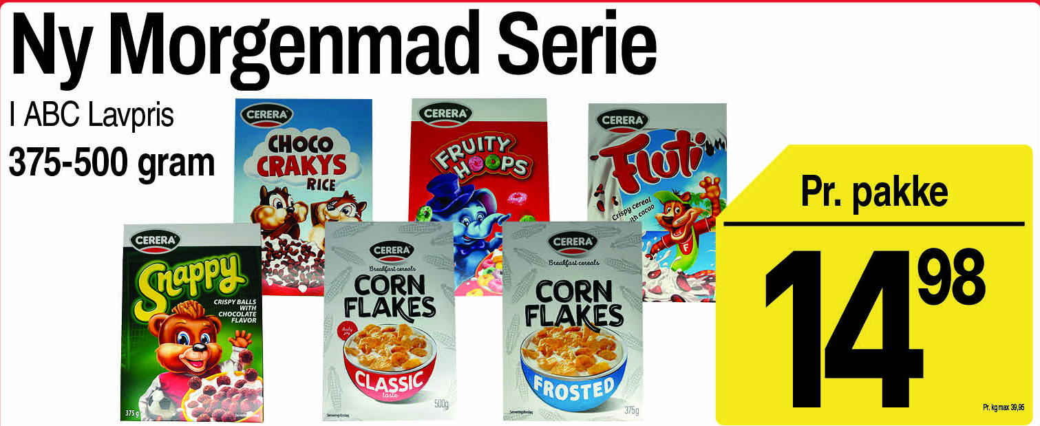Morgenmad serie, flere varianter, 375-500 gram