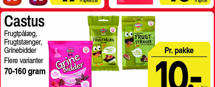 Castus Frugtpålæg, Frugtstænger, Grinebidder