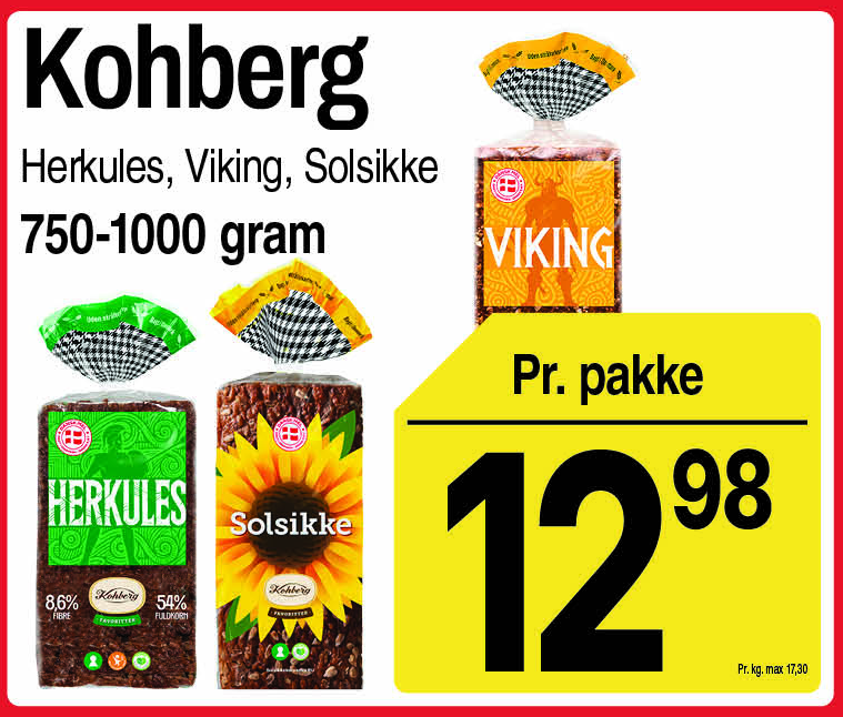 Kohberg brød, flere varianter