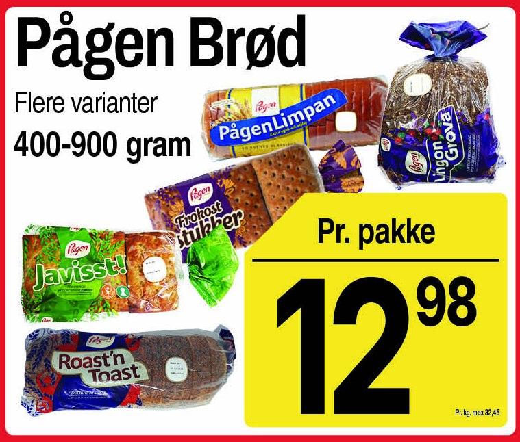 Pågen brød, flere varianter