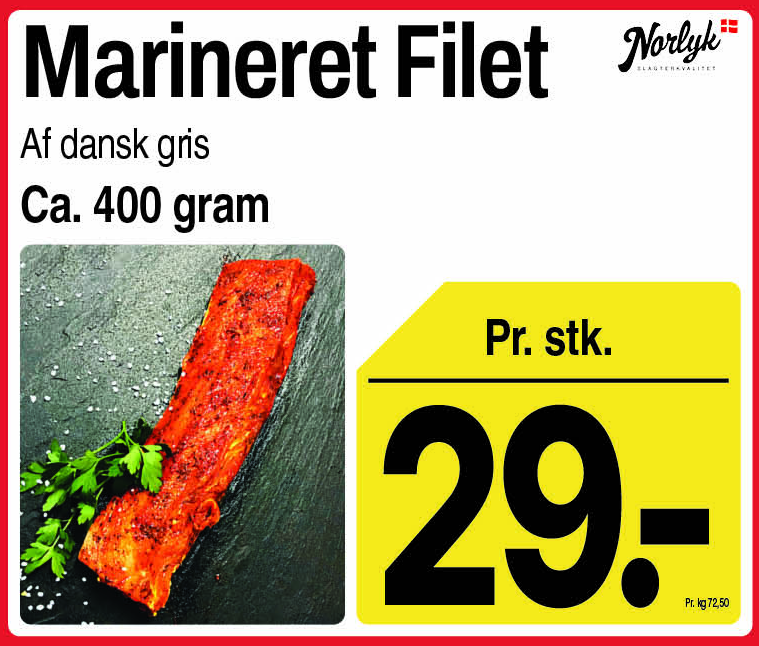 Marineret filet af dansk gris