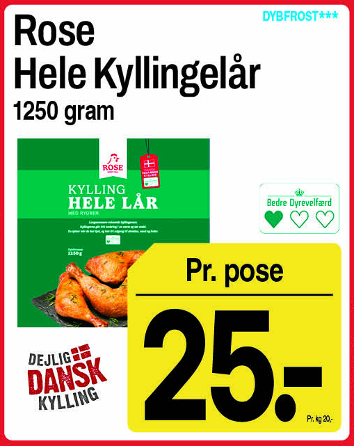 Rose hele kyllingelår