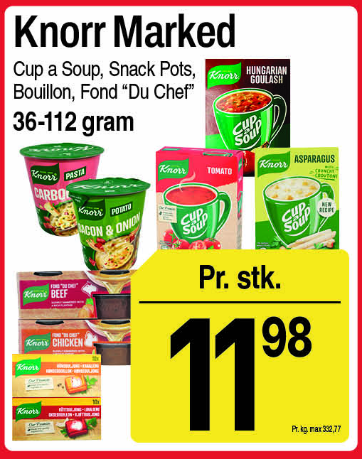 Knorr marked, supper, bouillon og fond