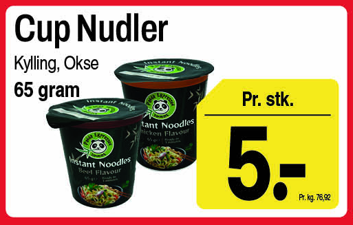 Cup nudler, kylling eller okse