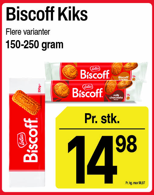 Biscoff kiks, flere varianter
