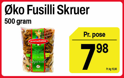 Øko fusilli skruer
