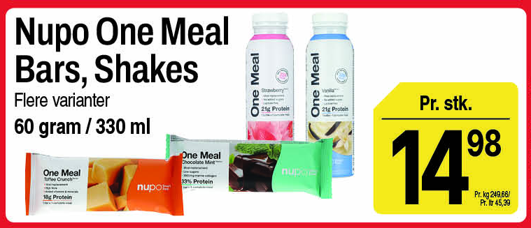 Nupo One Meal bars eller shakes