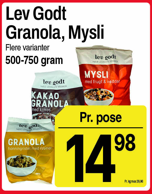 Lev Godt granola eller mysli
