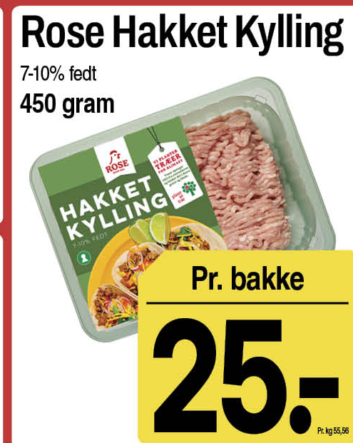 Rose hakket kylling 7-10% fedt